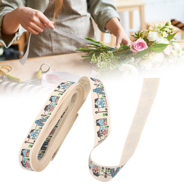2 st webbingband tecknad målning DIY bröllopspackning kläder dekoration tillbehörStil 2