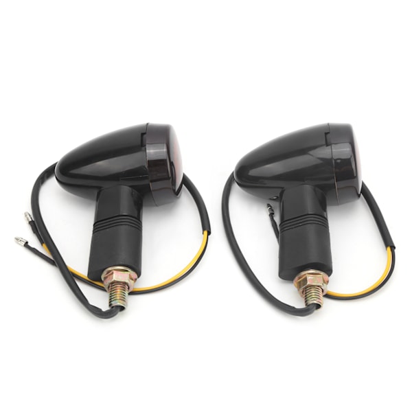 2 stk Universelle Motorcykel Blinklys Gul Lys Høj Synlighed 12V 10mm/0.4in Gevind Sort