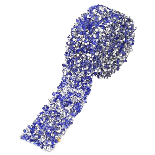 1 meter 30mm diamantnett wrap rull glitrende krystallrhinestone bånddekorasjon (mørkeblå)