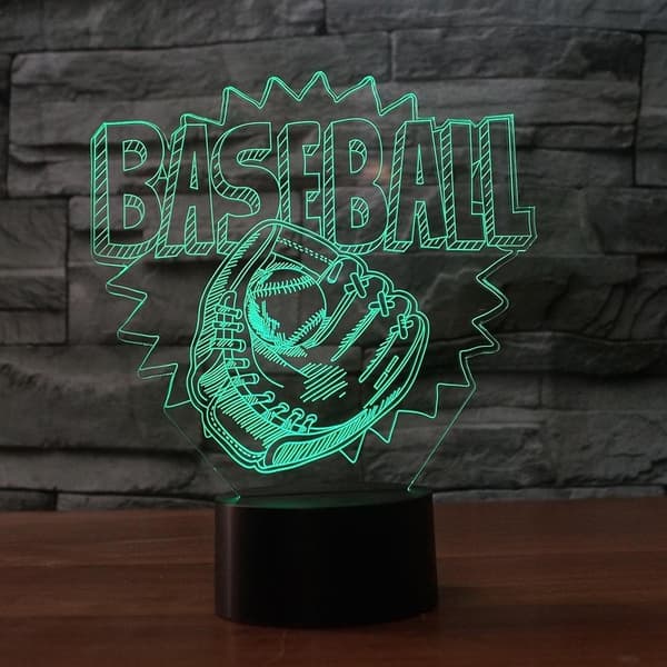 3D Baseballhandske Formet LED Natlampe Touch Bord Skrivebordslampe Opt