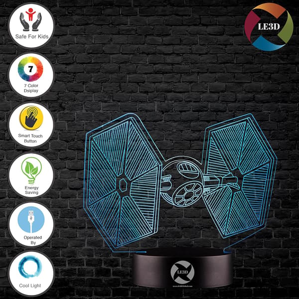3D Optisk Illusions Natlampe - 7 LED Farveskiftende Lampe