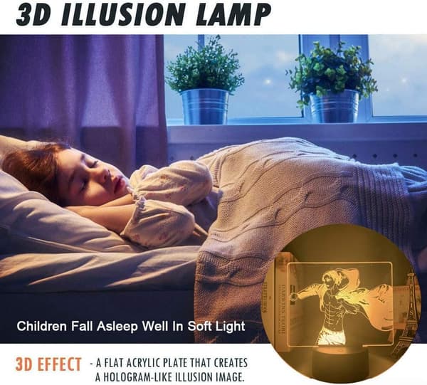 Titan Cool Eren Jaeger 3D Dæmpbar LED Natlampe Populær A