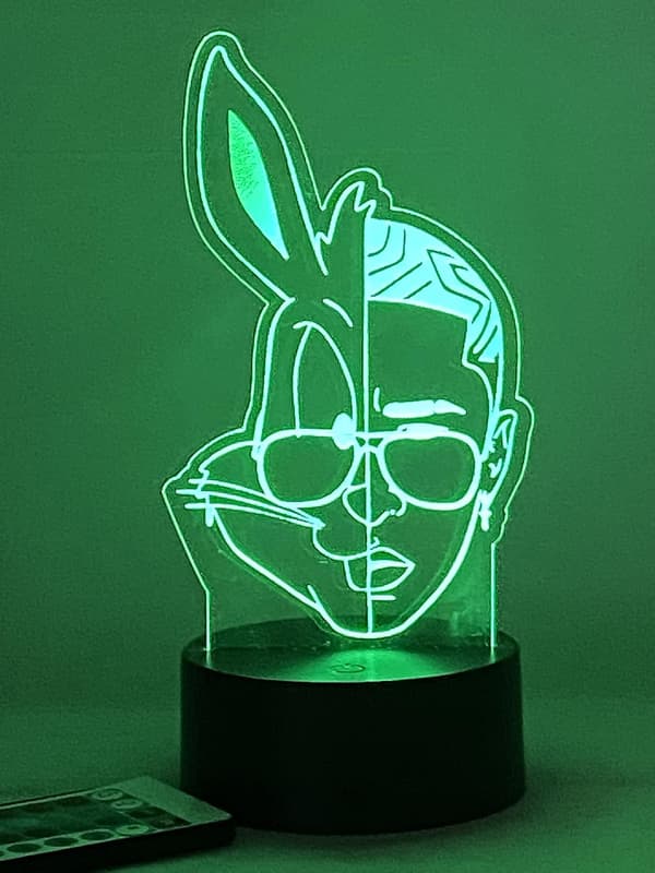 Bad Bunny Bugs 3D LED nattlys svart