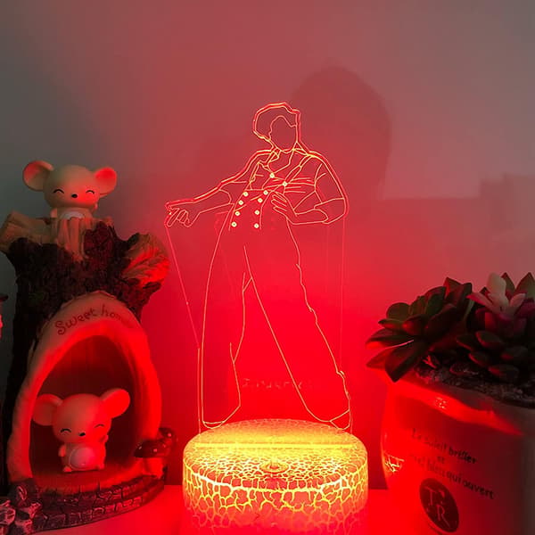 3D Anime Lampe, Harry & Styles Nattlys med Berøringssensor, G