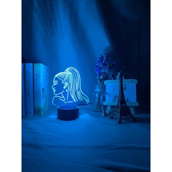 Sångerska Ariana Grande 3D Night Light Present för fans Sovrum De