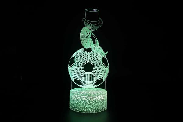 16 Farveskift Dekor Lampe Skrivebord Bordfodbold 3D Illusion N