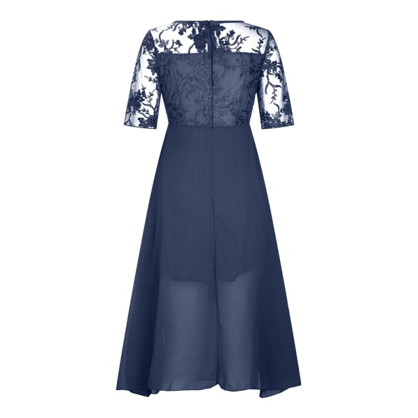 Kjole udskåret lang kjole Brudepige aftenkjole (blå XL)
