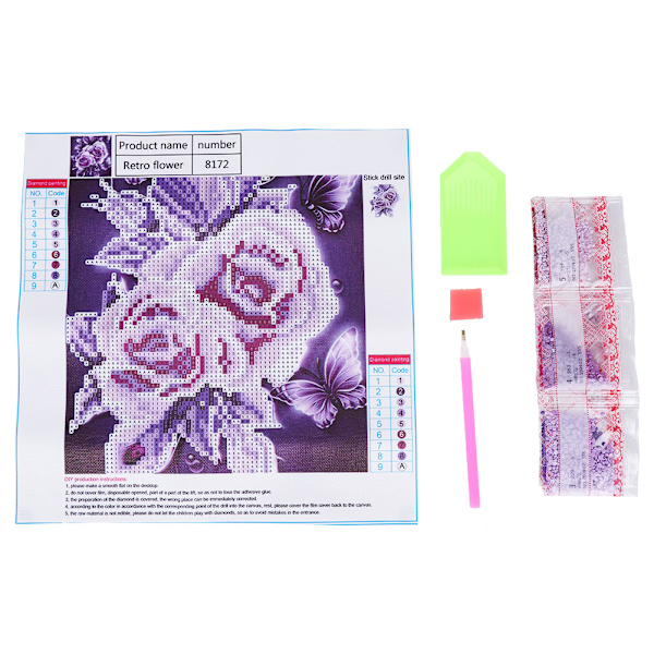 DIY Handgjord Rhinestone Broderi Målning Korsstygn Hantverk Kit för Hemvägg Dekor