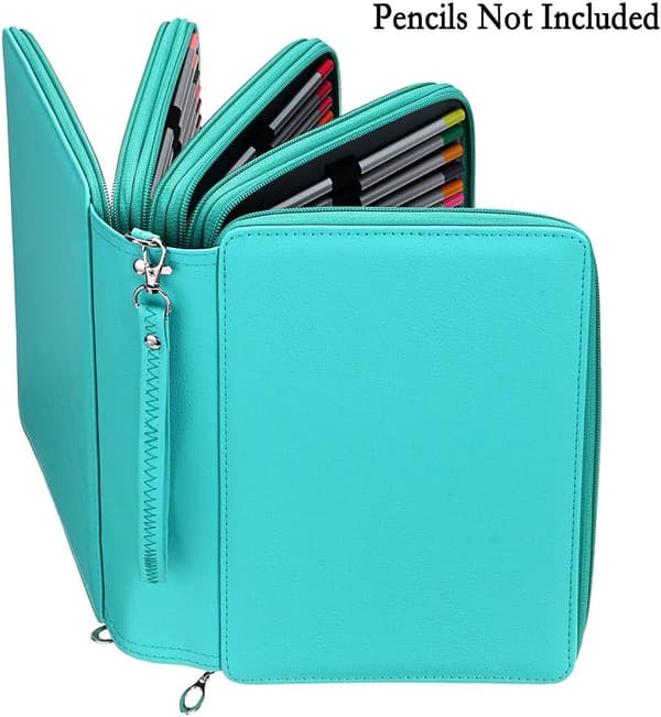 200 rum Farveblyant Organizer - Deluxe PU Læder Blyant E