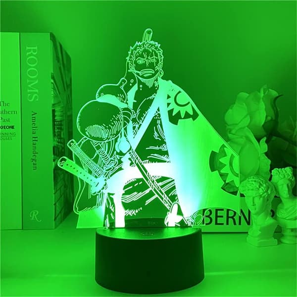 One Piece Zoro LED Lampe Cool Anime Figur Julefødselsdag