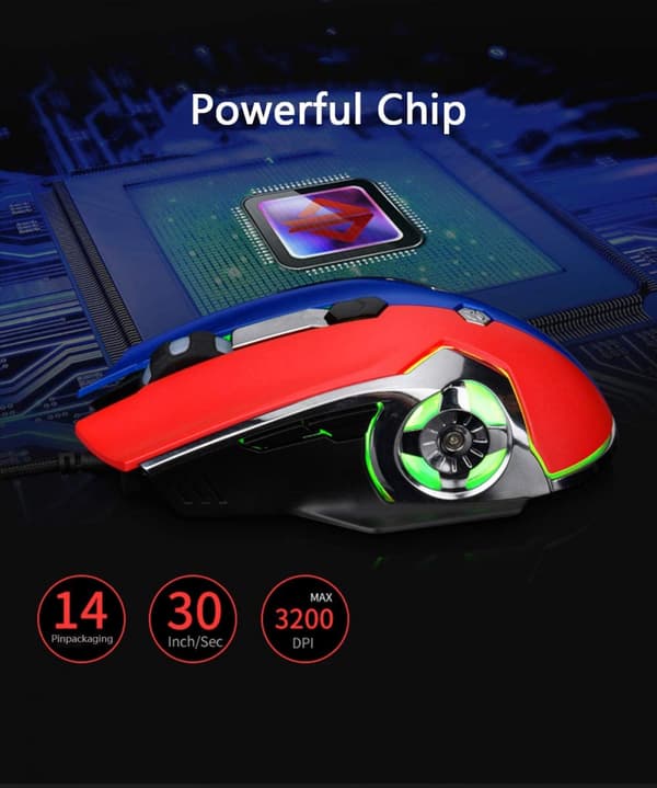 AJ120 Mus USB Kablet Gamingmus 6 Knapper Egendefinert Makro Pro
