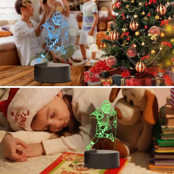 3D Illusjon LED Nattlys, 7 Farger Gradvis Endrende Berøring