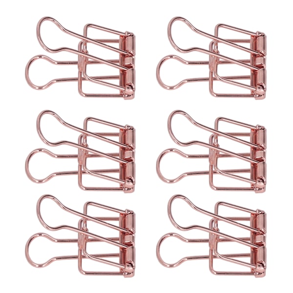 19mm 80 st stansade klämmor stark klämkraft metall ihåliga svansklämmor små klämmor pappersklämmor kontorsmaterial roséguld