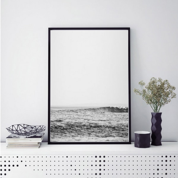 Havet och Chopin Manuskript Väggkonst Canvas Print Poster, Enkelt modefoto