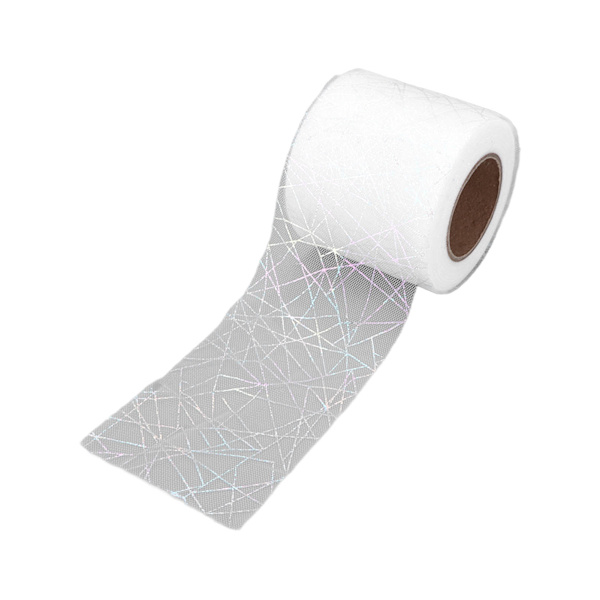 Tulle Rulle Symfoni Spindel Rörigt Nät Tulle Rulle DIY Båge Hårprydnad Material Band Vit