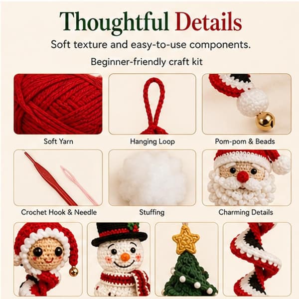 Virkat julgransspiral-DIY-kit, mjukt garnpysselset för nybörjare Christmas tree