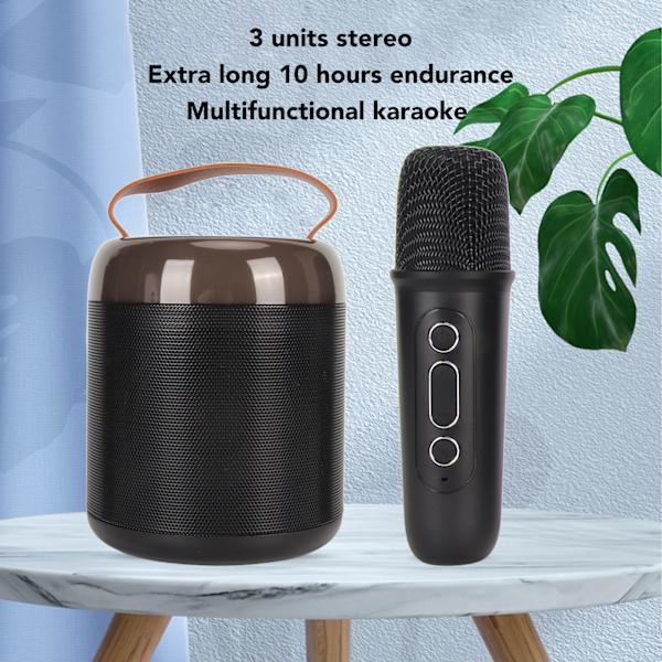 Trådløse karaokehøyttalere RGB-lys Bluetooth 5.3-høyttaler med 2 trådløse mikrofoner Bærbar karaokemaskin for familiefest Black