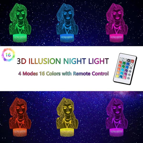 3D Farverig Visuel Bord Anime Lampe Mode Legetøj Jinx Arcane
