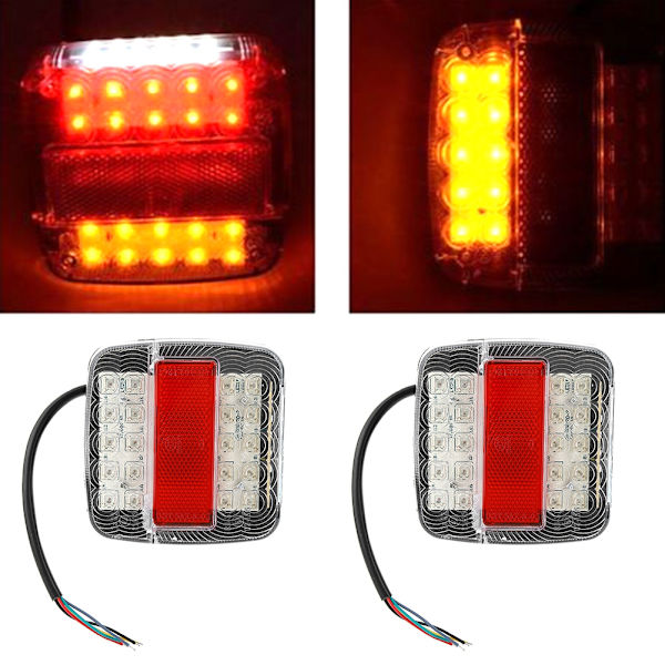 2 kpl 12V 20LED-auton takavalot rekka- ja perävaunulle, takavalot, jarruvalot, vilkut