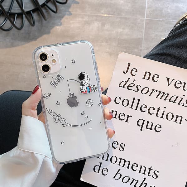Kompatibel med iPhone 13 Deksel Søt Astronaut Design Silikon