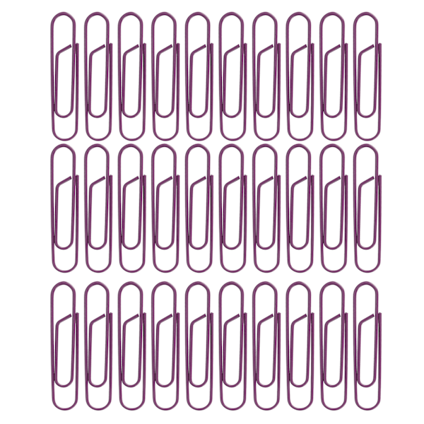 3 Set Pappersklämma Färgbelagd Kreativitet Styling Standard Kontorsmaterial Stora Lila