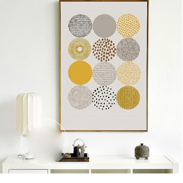 Blad och geometri väggkonst canvas tryck affisch, enkel abstrakt konst ritning