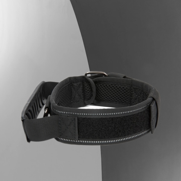 Hundhalsband med handtag-taktisk halsband för Small Medium Larg Black L