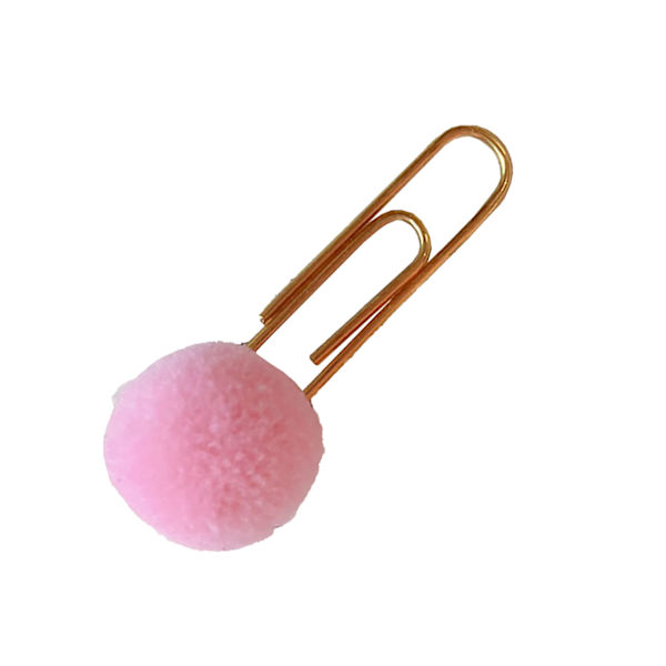 Rosa bollpappersklämma japansk stil rolig metall söt bollpappersklämma för studentkontor