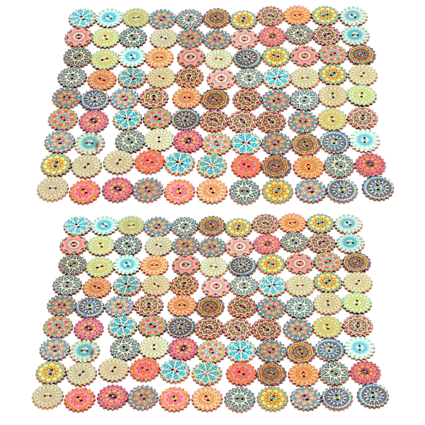 200 stk. træknapper 20mm/0,8 tommer blomsterknap vintage gear knap til scrapbog taske stof dekoration DIY fremstilling