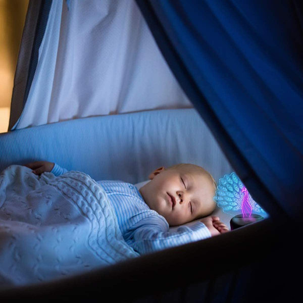Färgglad Fenixlampa 3D Visuell Fenix LED Nattlampa Touch Switch och Fjärrkontroll