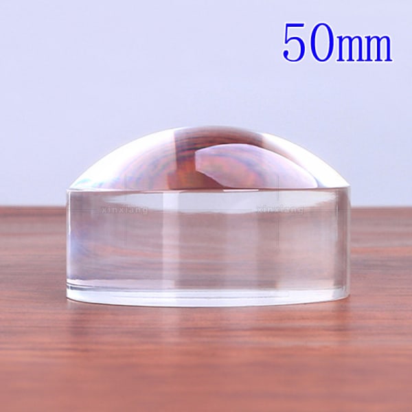 50 mm kupolförstoringsglas 8X optisk akrylhalvklotsavläsning Ma