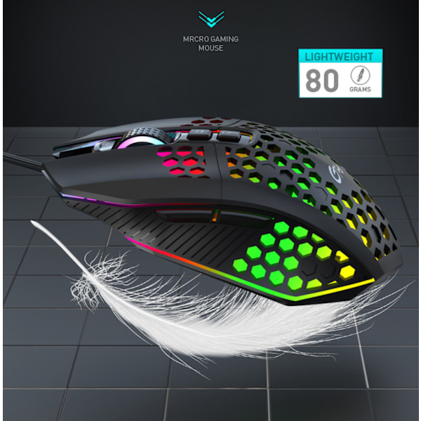 X801 håltrådsspelmus RGB lysande datorsport USB