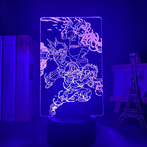 3D nattlampa 3D Illusion Lamp Deku Bakugo Katsuki Led Natt