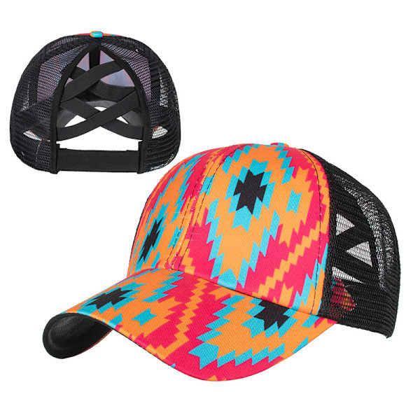 Kors elastisk mesh hästsvans baseball keps unisex justerbar B N