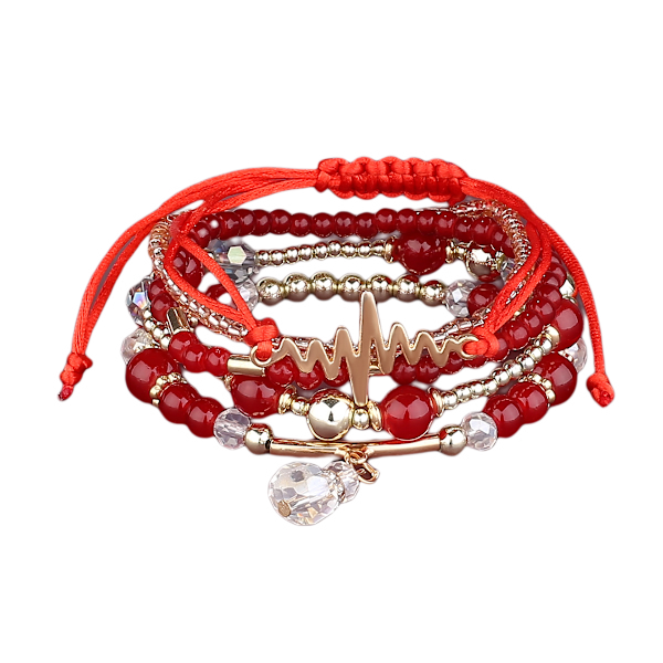 1PCS Bohemian Pärlor Armband Set för Kvinnor Flerskikts Stacka