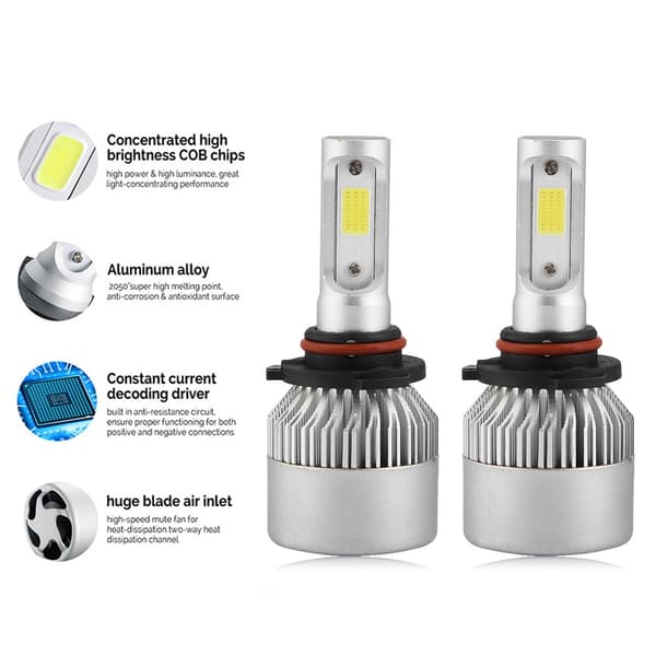 1 Par Super Lyse Bil LED-Hodelyskit Hodelyspærer 6000K 36W 9005
