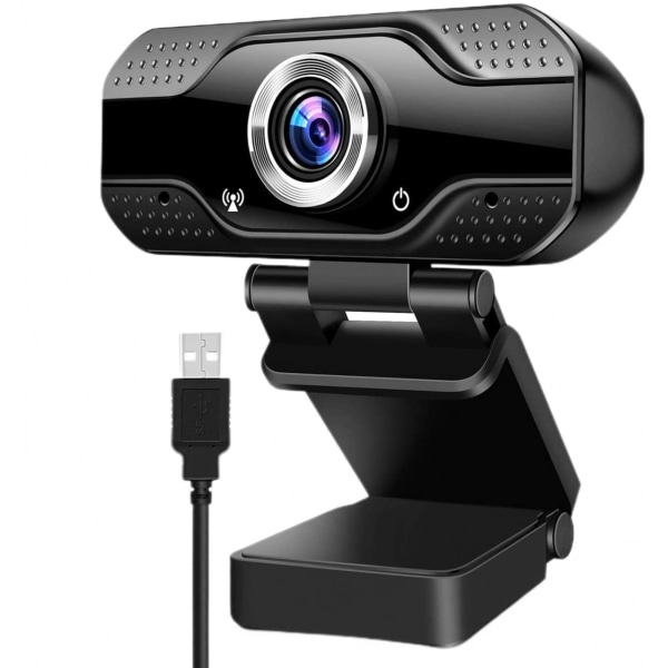 Webbkamera, med mikrofon, stationär webbkamera, för dator, HD li