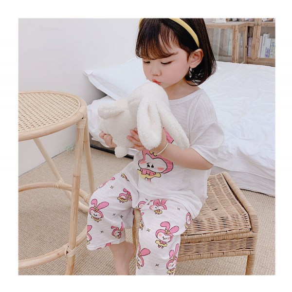Toddler Unisex 2-delat pyjamas set, L (Rosa Kanin)