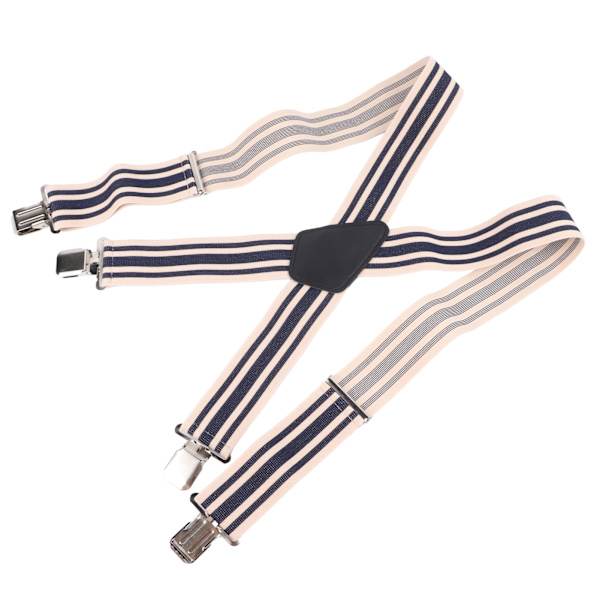 4 Clips Suspenders Stylish Stripe Widen Adjustable Elastic Band Men X Back Suspenders for Costume Accessories