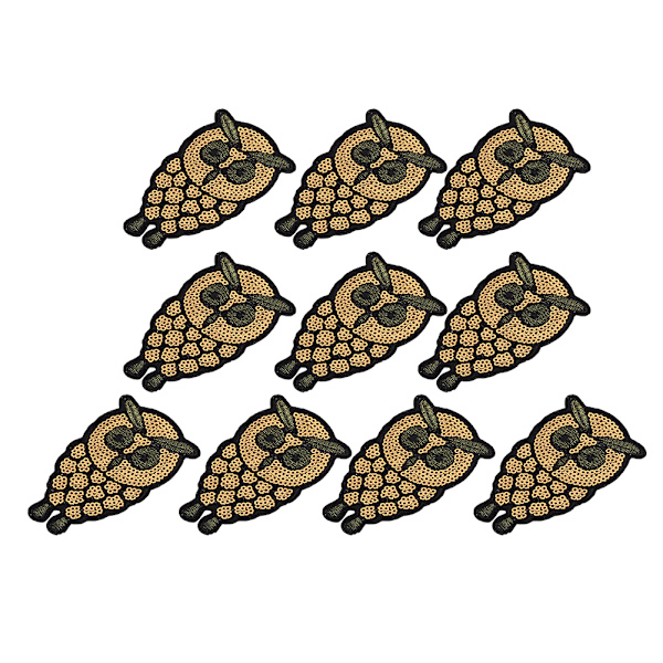10 kpl Pöllö Kirjailtu Patch Kulta Pieni Eläin Pöllö Vaatteet Applique Merkki Vaatteille Mekko Laukku