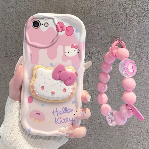 Kompatibel sød kat til iPhone, Pink Kawaii med stativ og vedhæng Telefonetui, Tegneserie Clear Soft TPU Telefonbeskyttelse iPhone XS Max