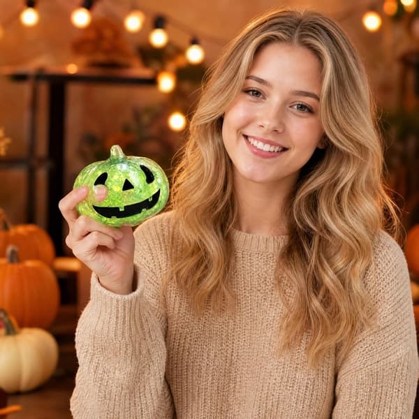 Grön Transparent Glitterpumpa Squishy, Långsam Återhämtning Sensorisk Stresslindrande Fidgetleksak för Halloween green