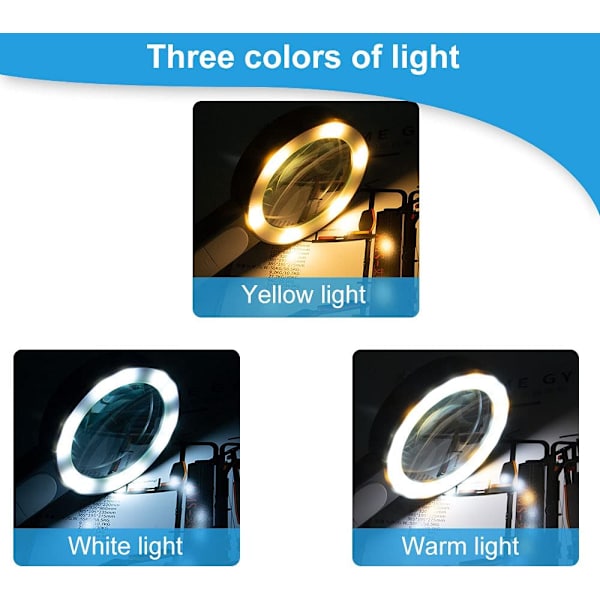 Nazano forstørrelsesglas med 18 LED-lys, 30x håndholdt forstørrelsesglas