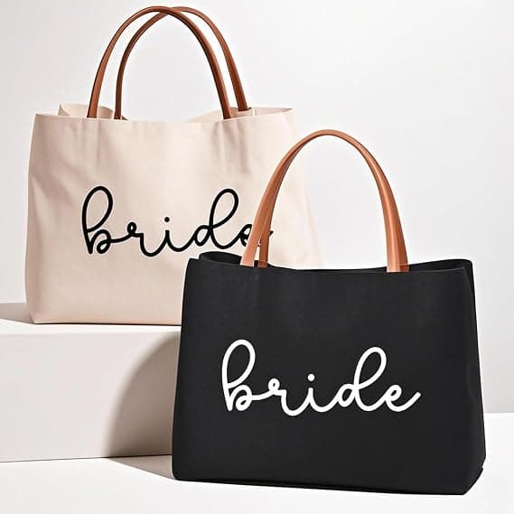 Brudgåva Canvas Tote för Möhippa: Bröllopsgåva - Perfekt för Möhippor White