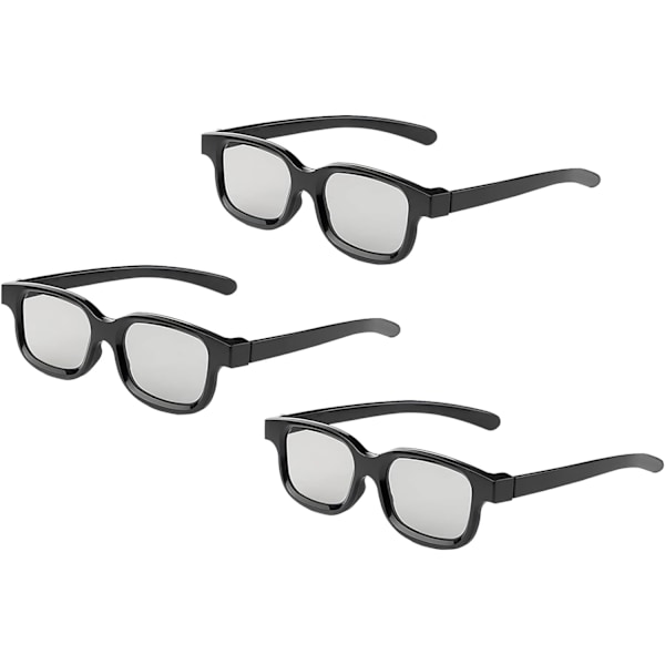 3D-glasögon, cirkulärt polariserade icke-blinkande passiva 3D-glasögon för Reald Format Cinema/passivt polariserad 3D TV-projektor - 3D-glasögon 3 pcs