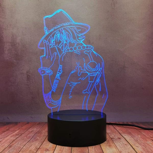 One Piece Luffy 3D Illusjons Nattlampe Smart Touch, RG