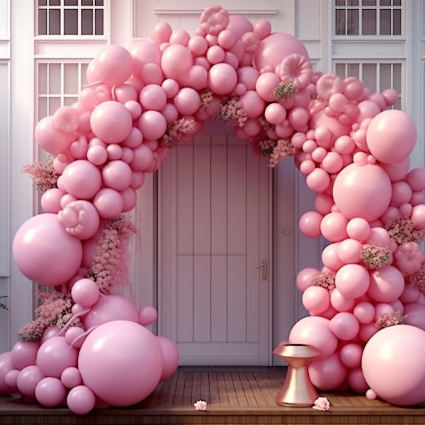 130 st rosa ballonger i olika storlekar 18\" 12\" 10\" 5\" ballongbågsset perfekt för födelsedagsfest, examen, babyshower, bröllop, semesterdekoration Pink