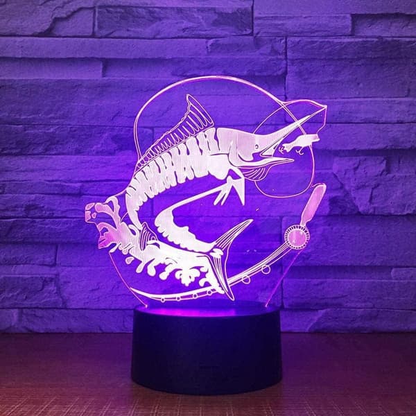 Dyrefiskelamper til boligindretning 3D-illusion natlampe Tou