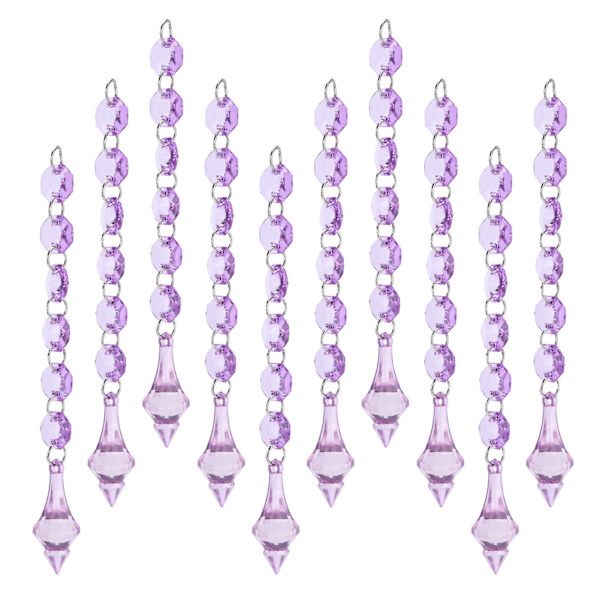10 stk akryl anheng 15 cm lysdekorasjon for lysekroner skudd vindu juletre Purple