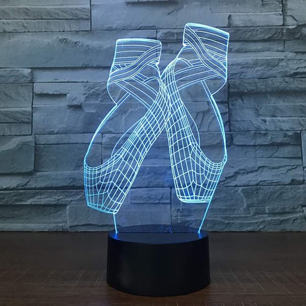 3D Ballerinaskor Nattljus Dansare Bord Skrivbord Optisk Illusion